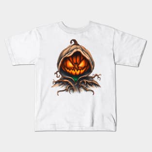 Cloaked halloween pumpkin Kids T-Shirt